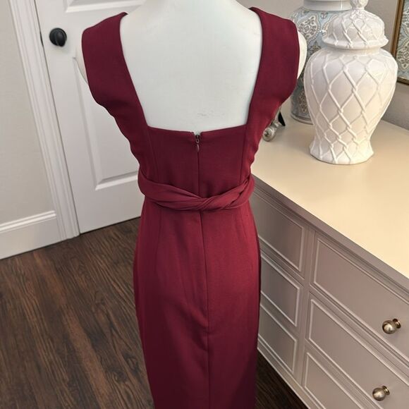 Dress the Population Alessia Tie Waist Crepe Dress-N5 - Picture 3 of 7